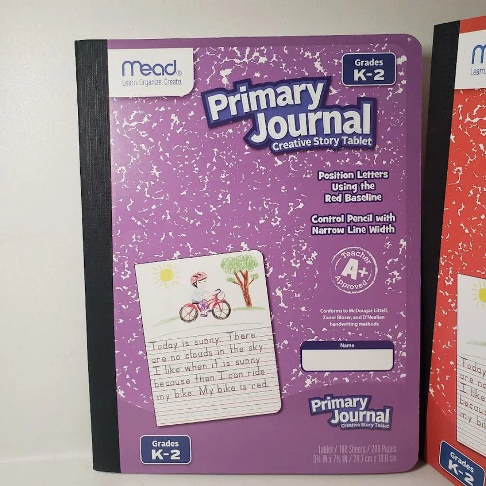 SET of 2 Journal Primary Composition Notebooks Notebook Writing School Supplies